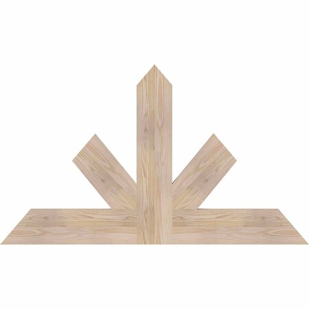 Ekena Millwork Saratoga Smooth Timber Gable Bracket, Douglas Fir, 48"W x 28"H x 1 1/2"D x 5 1/2"F, 14/12 Pitch GBW048X28X0206SAR00SDF
